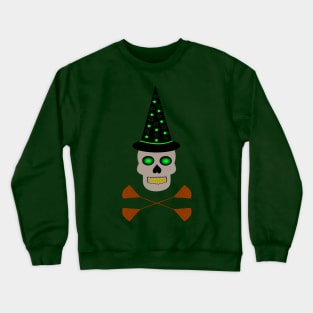 Poisonous Witch Skull and Cross Brooms Crewneck Sweatshirt